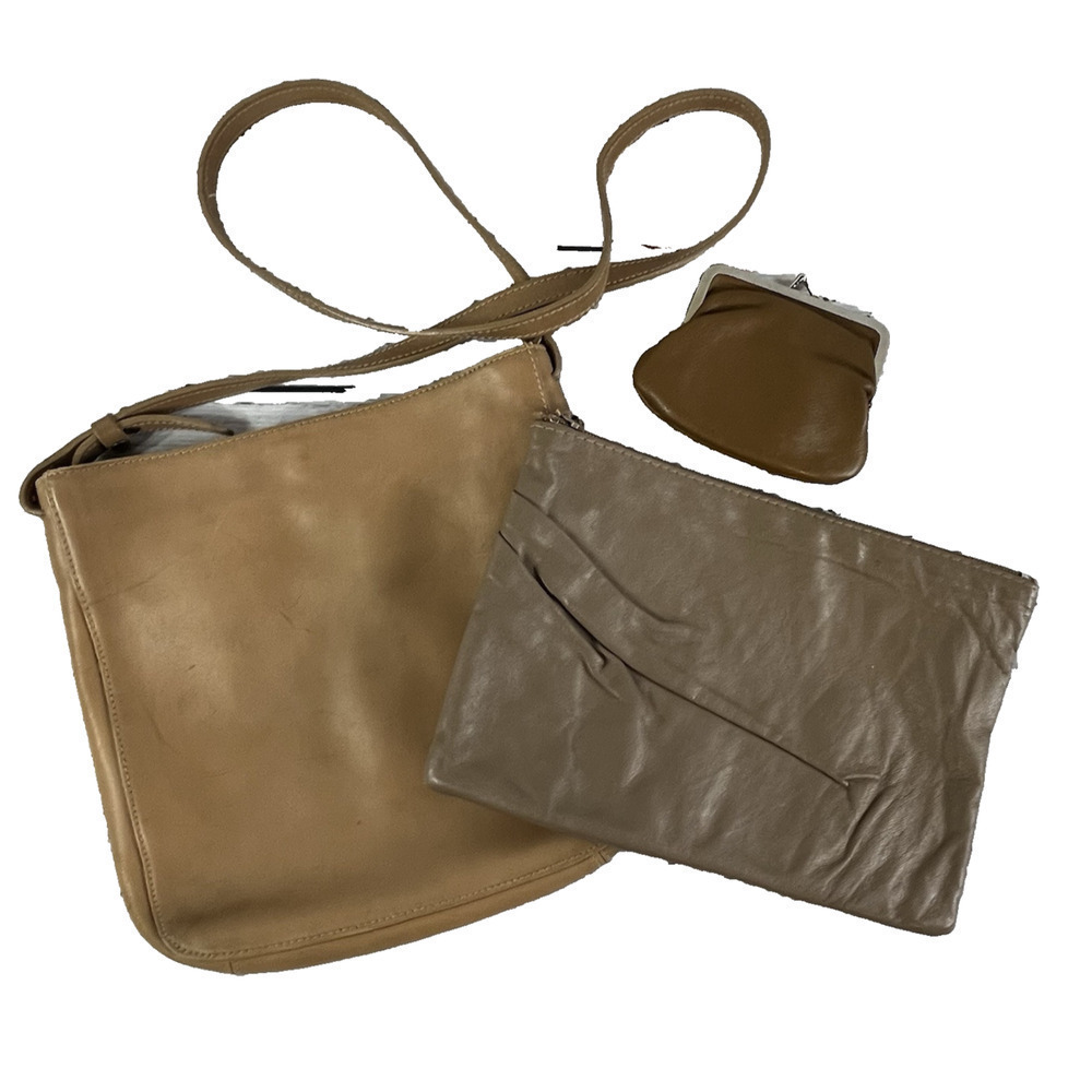 Vintage 3pc Lot of Leather Purses Coin Purses Liz Claiborne Made in Italy